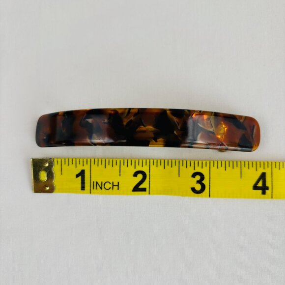 3 Tortoise Shell Color Barrettes Made in France Hair Clasp main image 4